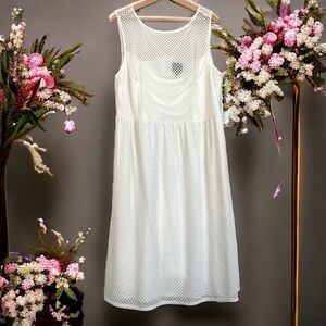 ADRIANNA PAPELL Embroidered Diamonds Fit & Flare Sleeveless Dress